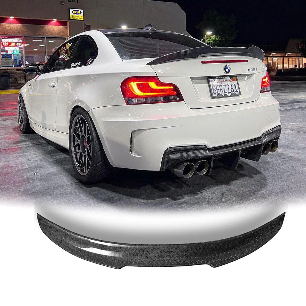 BMW E87 & E82 PSM Trunk Spoiler - HoneyComb Carbon