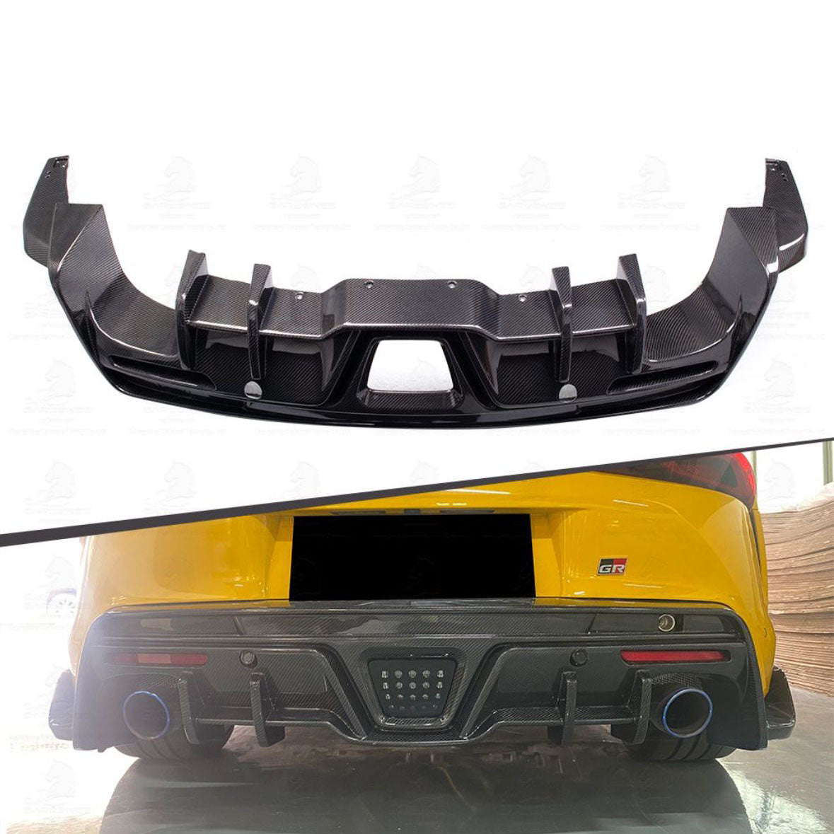 Carbon Fiber TMS Style Rear Diffuser - Toyota Supra A90/A91 | Palenon Performance